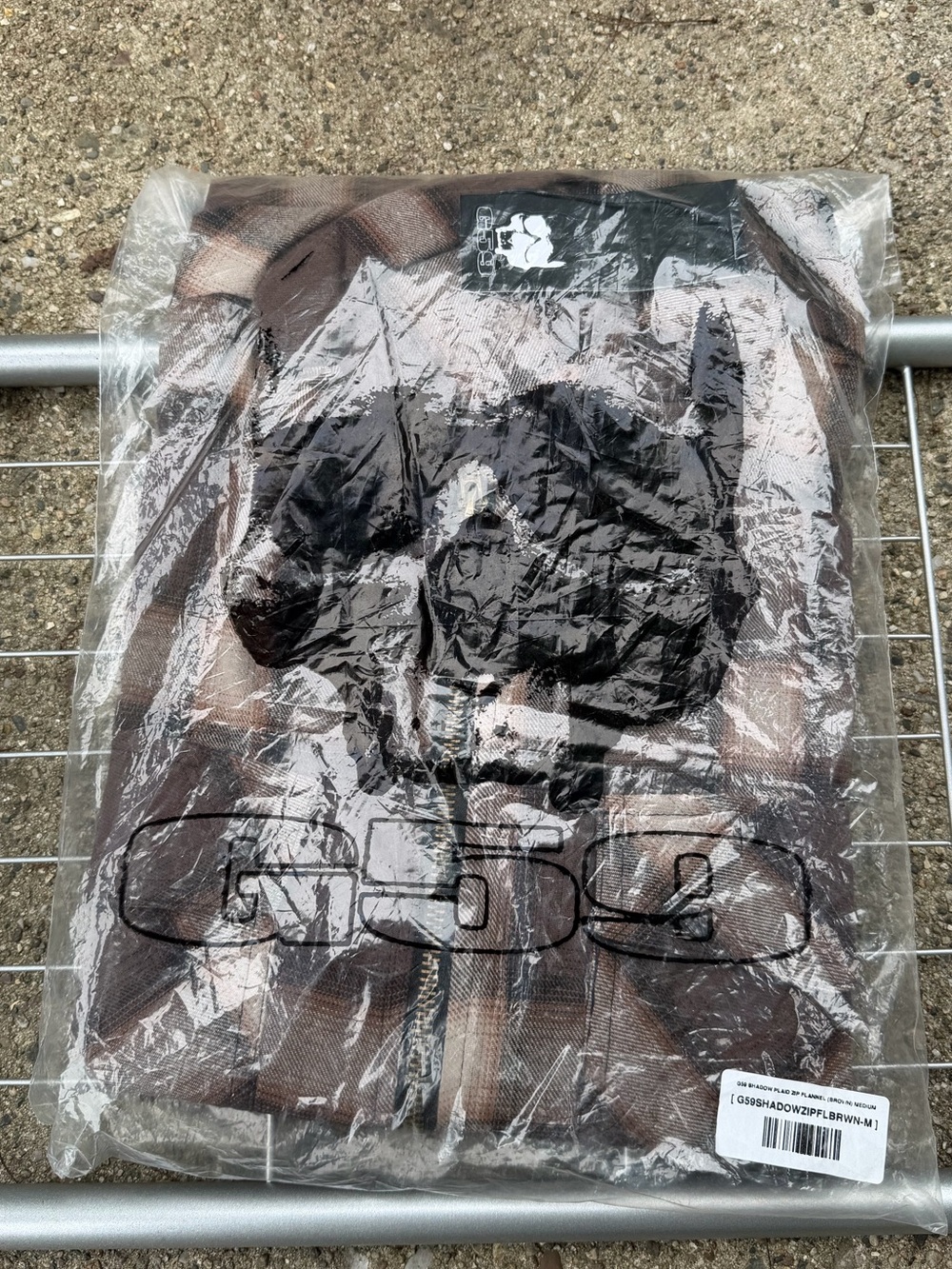 G59 Shadow Plaid Zip Flannel Shirt Jacket